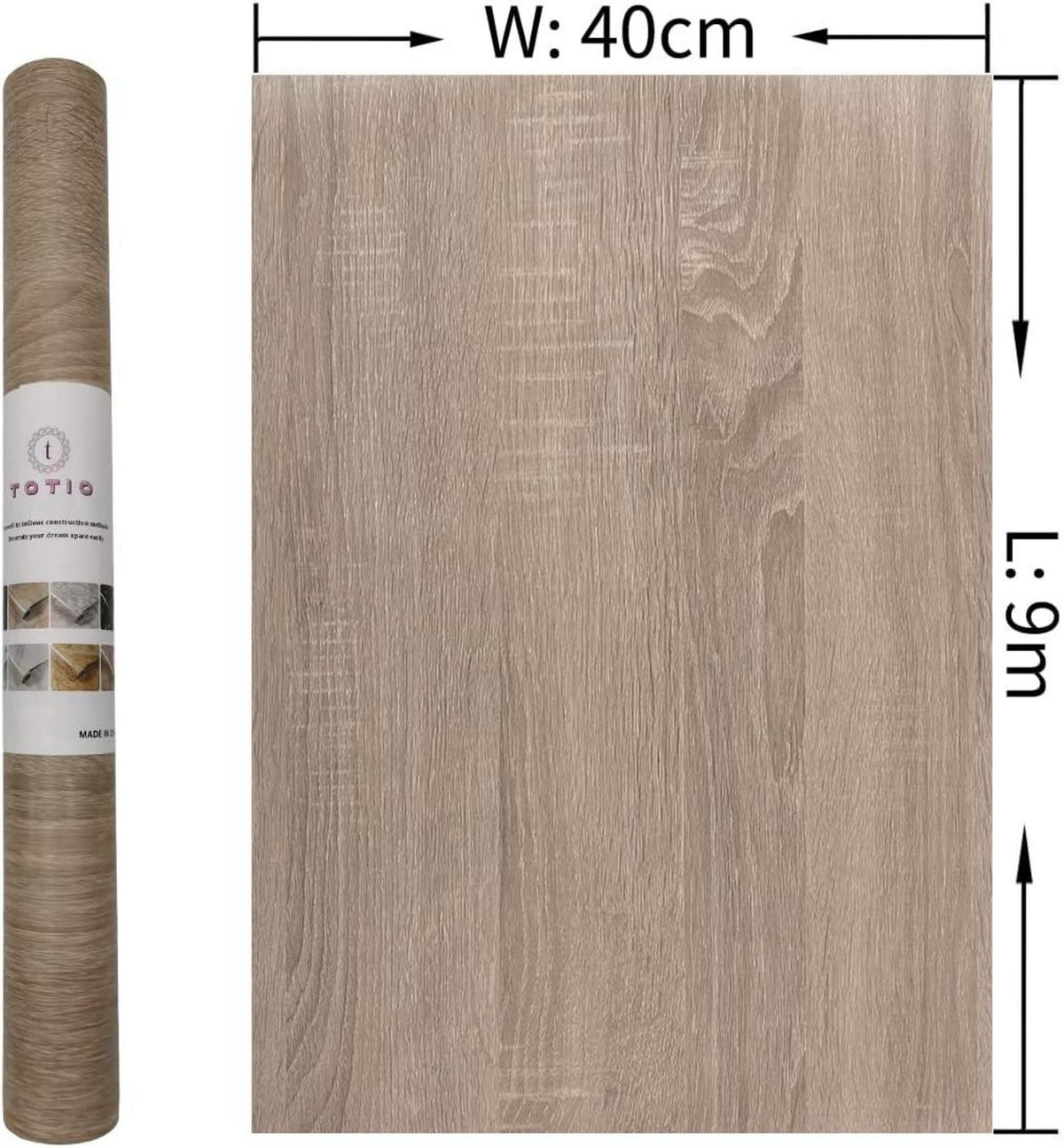 Graue Holzmaserung Möbelfolie 40CMx9M Selbstklebende Woodgrain-Design