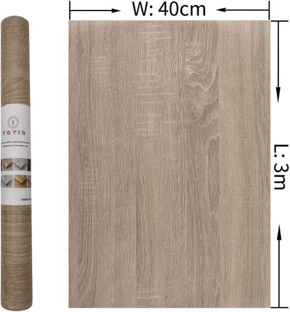 Selbstklebende Möbelfolie Hellgrau Eiche Matt 40CMx3M Woodgrain-Deko DIY Vinyl