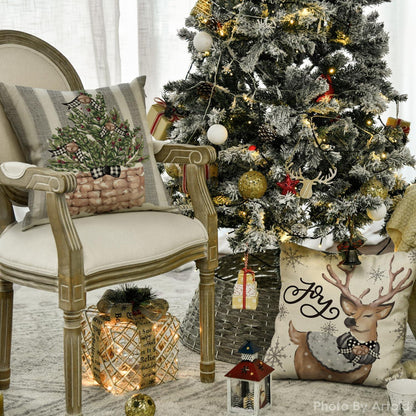 Artoid Rentier Schneemann Weihnachtskissen 4er Set 45x45cm