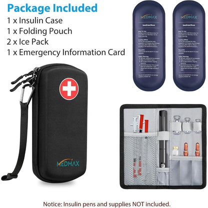 Insulin Kühltasche mit 2 Kühlakkus – Tragbare Diabetikertasche
