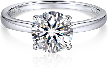 Moissanite Verlobungsring Damen 2 Karat D VVS1 925 Silber