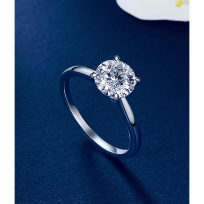 Verlobungsring Damen 1-2 Karat Moissanit Solitär 925 Silber