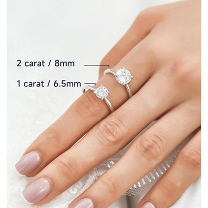 Verlobungsring Damen 1-2 Karat Moissanit Solitär 925 Silber