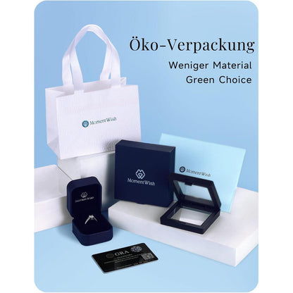 Verlobungsring Damen 1-2 Karat Moissanit Solitär 925 Silber