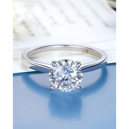 Verlobungsring Damen 1-2 Karat Moissanit Solitär 925 Silber