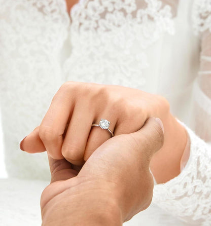 Verlobungsring Damen 1-2 Karat Moissanit Solitär 925 Silber