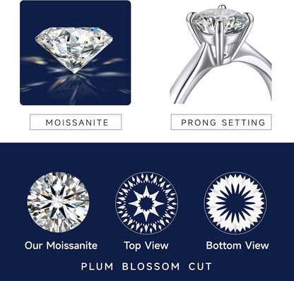 Verlobungsring Damen 1-2 Karat Moissanit 925 Silber D VVS1 Muttertag Geschenk