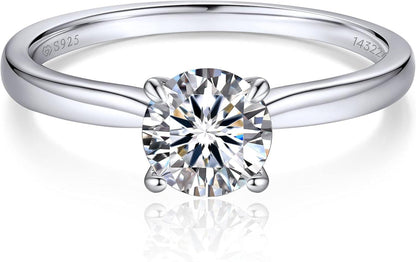 Verlobungsring Damen Moissainte Solitär 925 Silber D VVS1 1-Karat
