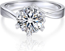 Verlobungsring Damen 2 Karat Moissainte Schneeflocke Silber 925