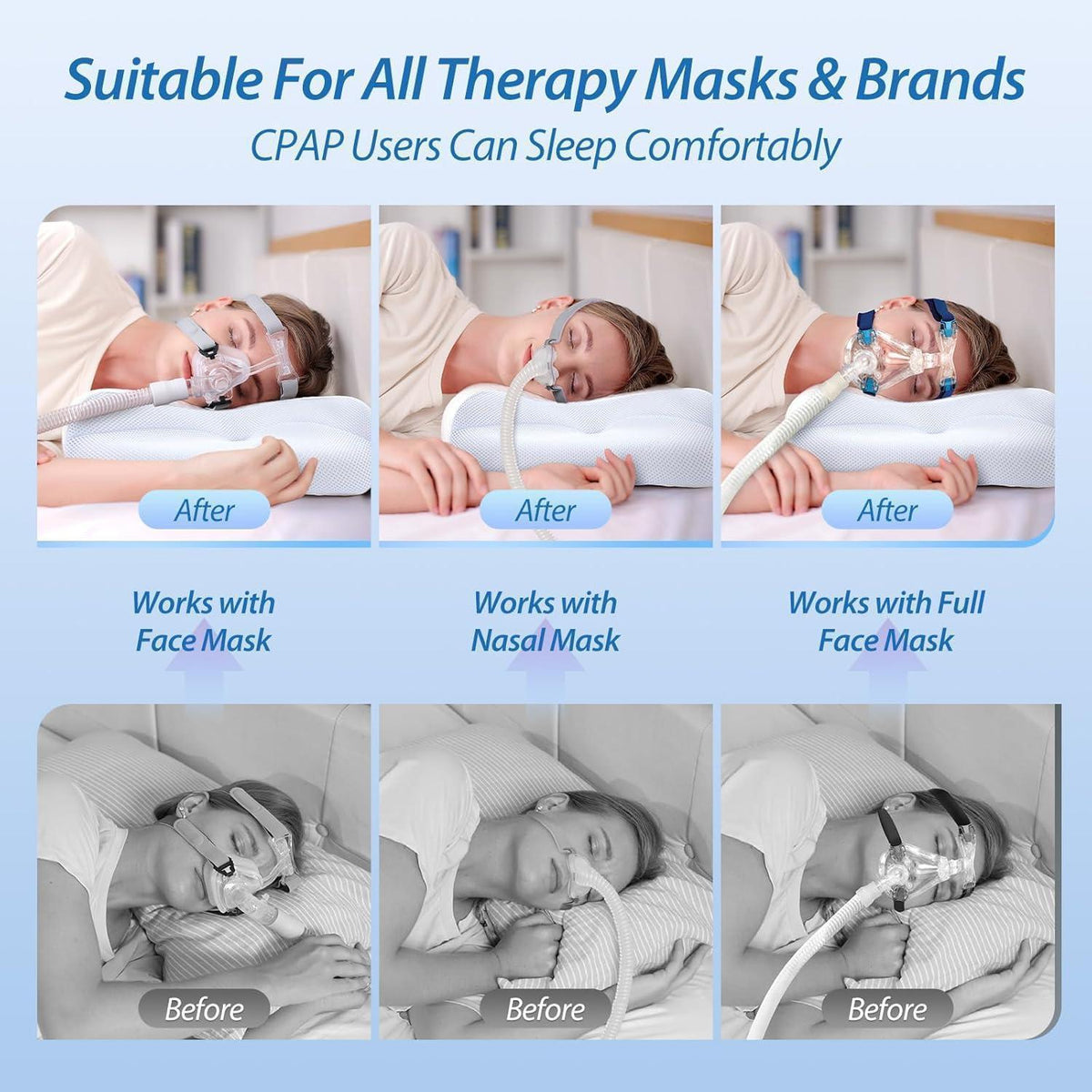Ergonomisches CPAP-Kissen aus Memory Foam für Seitenschläfer
