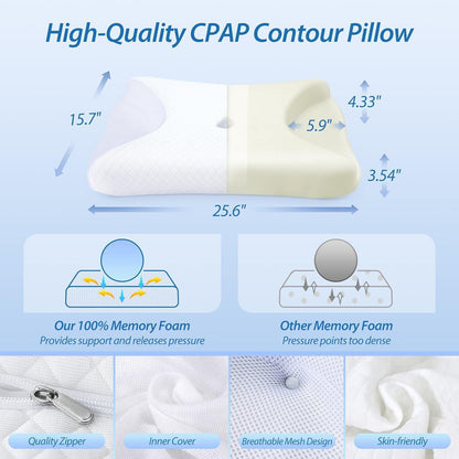 Ergonomisches CPAP-Kissen aus Memory Foam für Seitenschläfer