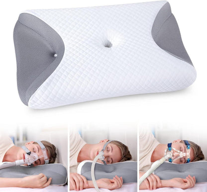 CPAP Memory Foam Seitenschläferkissen mit Maskenrillen