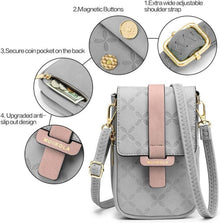 MUIIKOLA Handytasche RFID Blockierung Damen Leder Grau