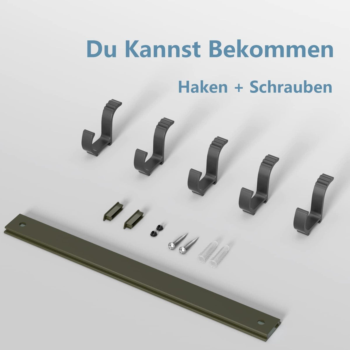 Kleiderhaken Schwarz Wand Vintage 5 Haken edelstahl 30cm Ohne Bohren