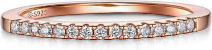 MomentWish Moissanit Diamant Verlobungsringe 925 Silber Rose 17.3