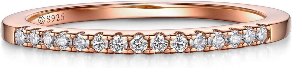 Moissanit Verlobungsring Eternity Ring Silber 925 Rose 61
