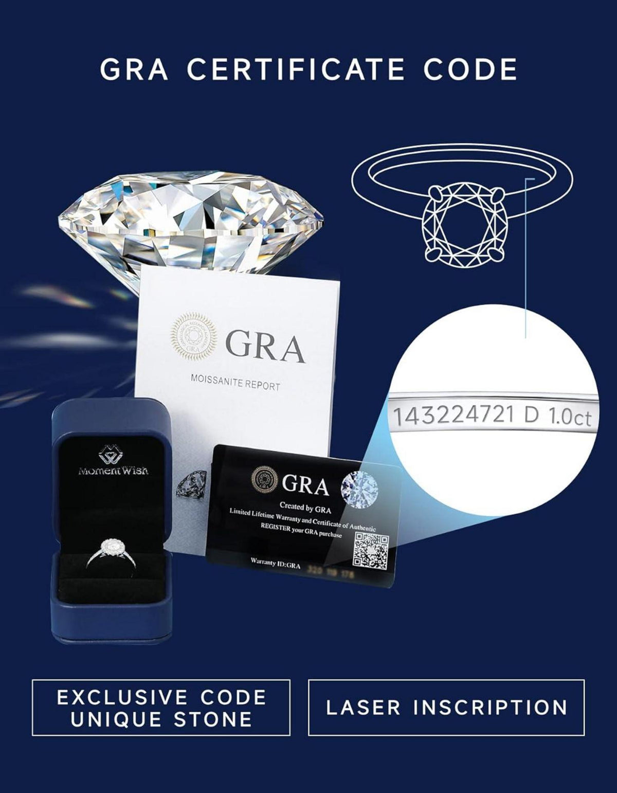 Verlobungsring Damen 1 Karat Moissanite Diamant 925 Silber VVS1 D Rose