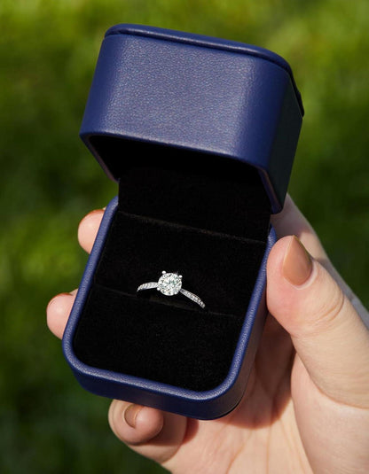 Verlobungsring Damen 1 Karat Moissanit Diamant Silber VVS1 D Farbe