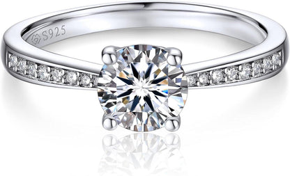Verlobungsring Damen 1 Karat Moissanite Diamant 925 Silber VVS1