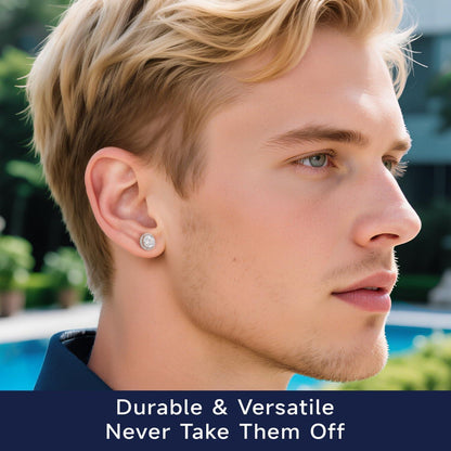 Moissanit Ohrstecker Silber 925 Halo 2 Karat Damen Hypoallergen