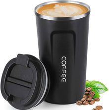 ERBO Kaffeebecher to go Thermobecher Isolierbecher Edelstahl Schwarz