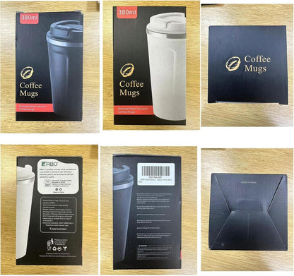 ERBO Kaffeebecher to go Thermobecher 380ml Weiß auslaufsicher umweltfreundlich