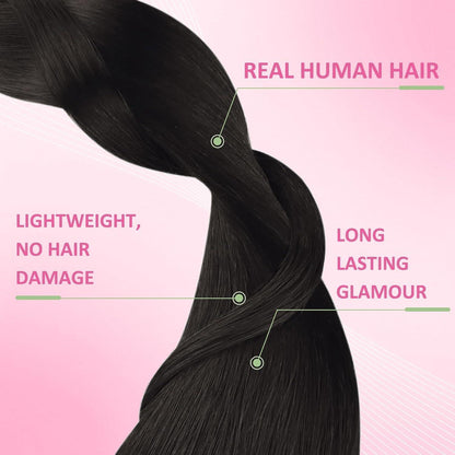 Dunkelbraune Tape Extensions Echthaar 70 cm