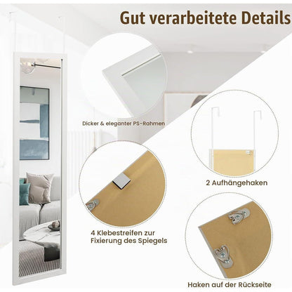 Ganzkörperspiegel Wand & Tür – Modern, 119x33cm mit Haken
