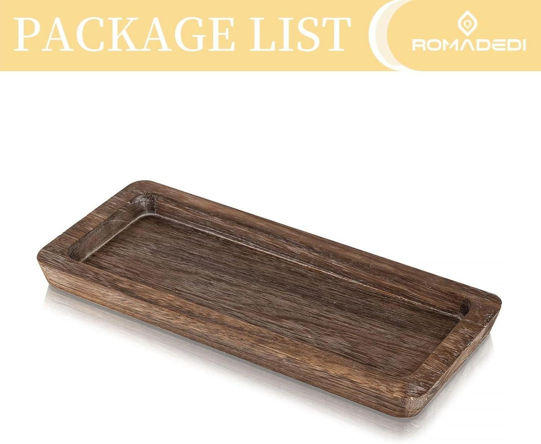 Holztablett Rechteckig 40x17cm Rustikales Kerzentablett Deko-Wohnzimmer