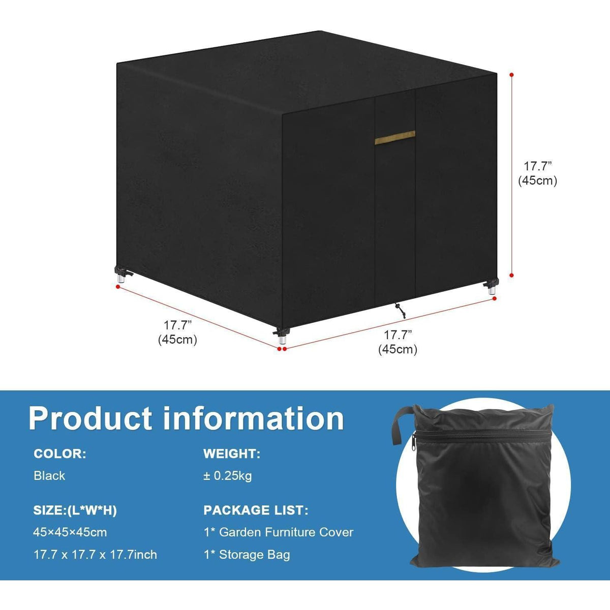 Couchtisch Abdeckung 45x45x45cm – Winddicht & Wetterfest
