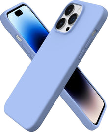 Silikonhülle iPhone 14 Pro Max 6,7 Zoll 2022 Flüssig Hellblau