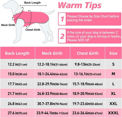 Hund Wintermantel Fleece Wasserdicht Reflektierend Pink XXXL