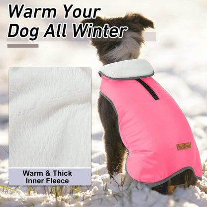 Hund Fleece Mantel Winter Hundejacke Wasserdicht Pink XXXL