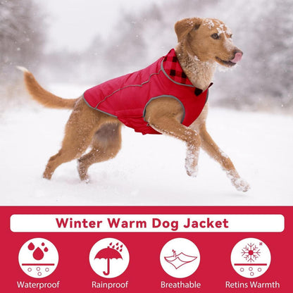 Hunde Wintermantel wasserdicht Reflektierend XXXL Rot