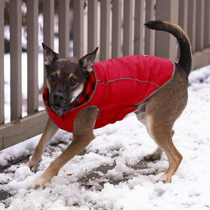 Hunde Wintermantel Reflektierend Winddicht Wendbar Wasserdicht Rot XXXL