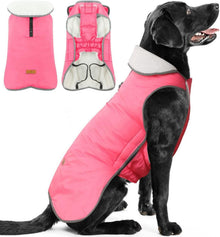 Hunde Wintermantel wasserdicht Fleece gefüttert XXL Pink