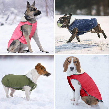 Hundemantel Wasserdicht Winter Warm Fleece Jacke Kleidung für Hunde Rot