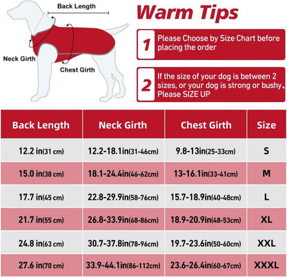 Warme Winter Hundeweste mit Reflektierenden Streifen Rot XL