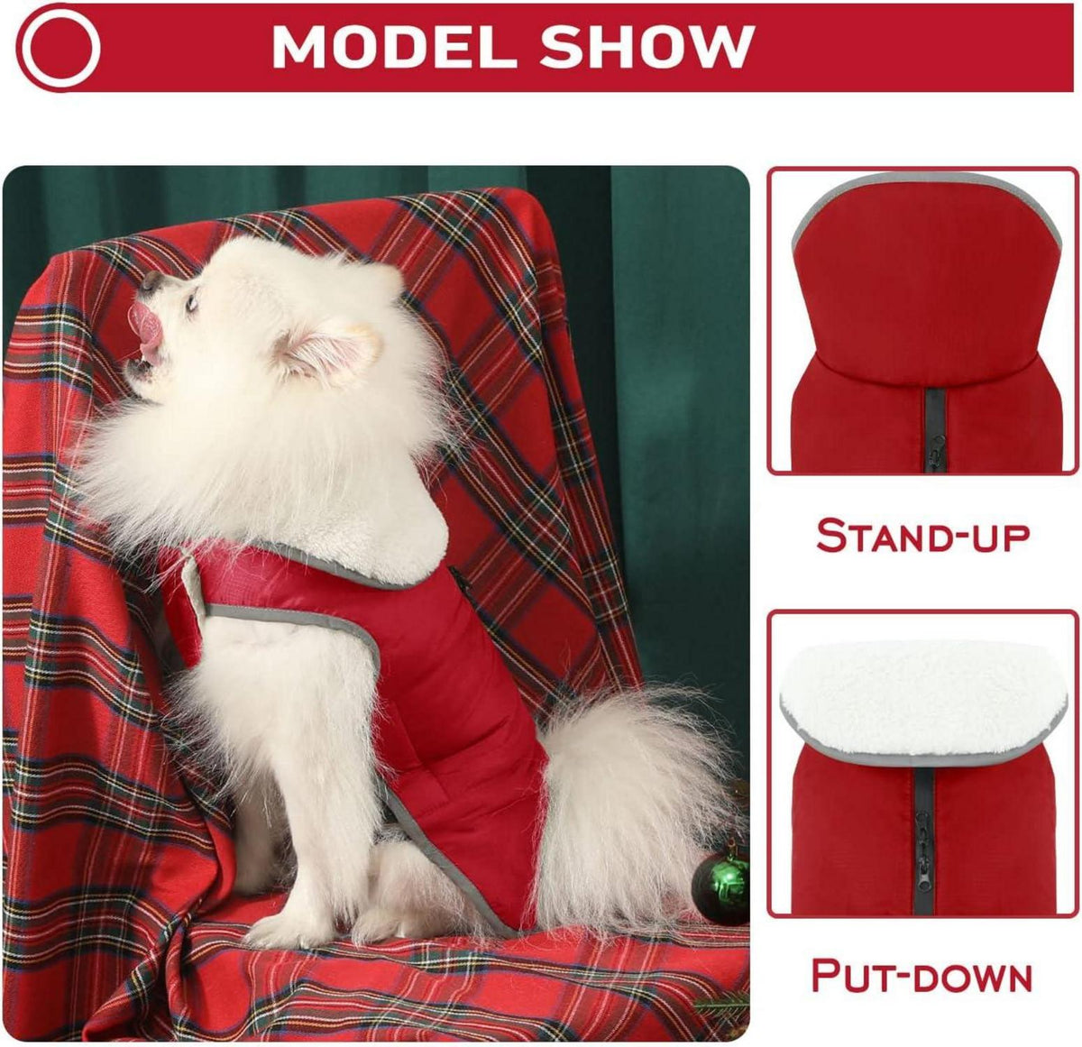 Warme Hundejacke Wintermantel Bauchschutz wasserdicht Winddicht Rot XL