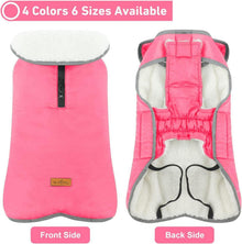 Hundemantel Winter Warme Jacke Klettverschluss Fleece Pink
