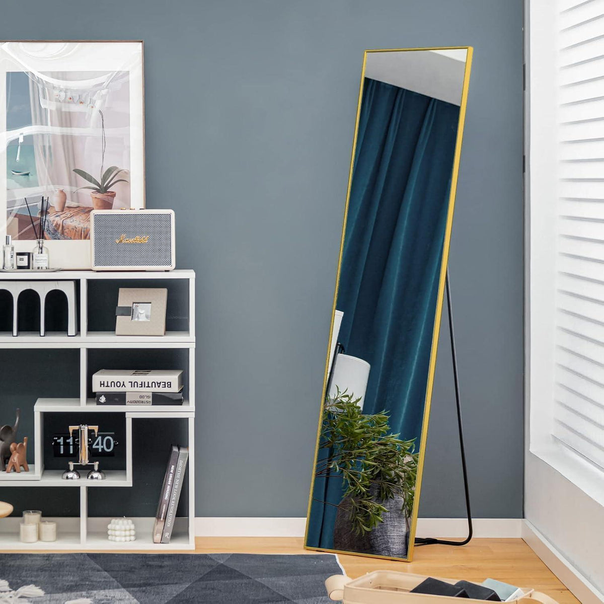 Ganzkörperspiegel 160x40cm – Stand- & Wandspiegel mit Aluminiumrahmen