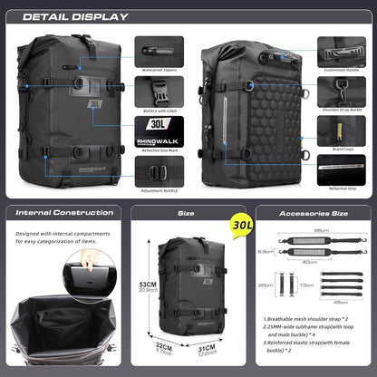 Motorrad Sitztasche Wasserdicht 8/15/30L Gepäckträgertasche