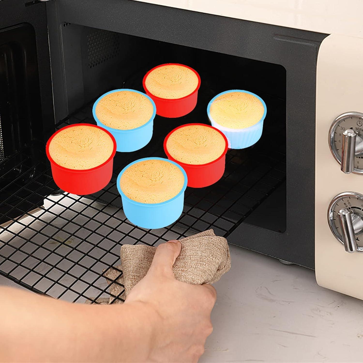 Surflyee Silikon Backform 4 Stück 4 Zoll Kuchenformen Käsekuchen Regenbogenkuchen
