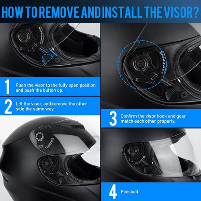 Integralhelm Motorradhelm ECE 22.06 zertifiziert L Schwarz