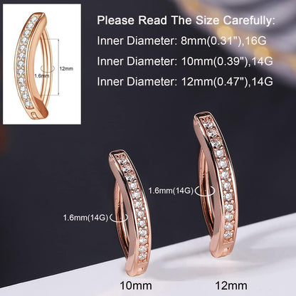 Bauchnabelpiercing 14G Silber 925 Roségold Clicker Reverse Curved