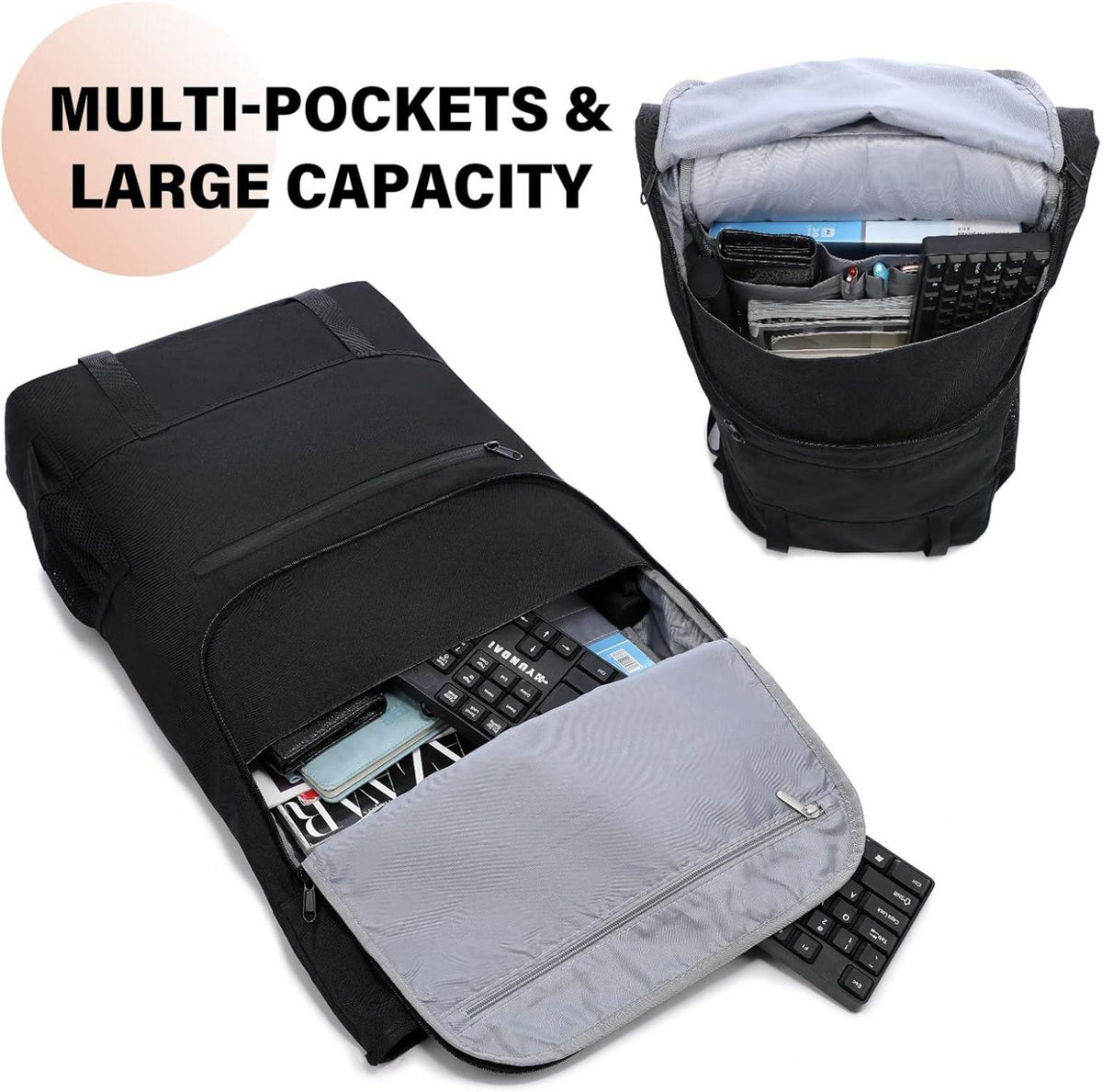 Rolltop Rucksack groß Laptop 15,6 Zoll wasserdicht Uni Reise