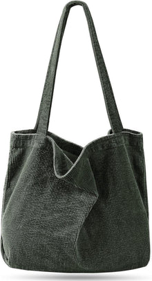 Große Damen Cord Umhängetasche Shopper Tote Bag für Arbeit & Reisen