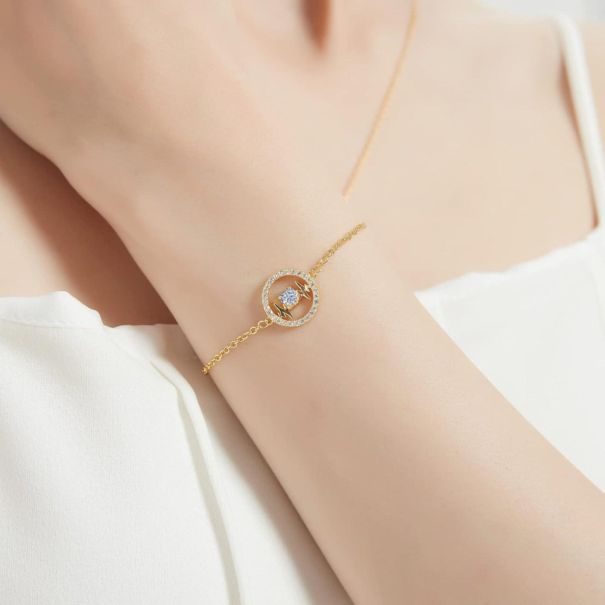 Herzschlag Armband 925 Silber verstellbar Zirkonia Damen Geschenk