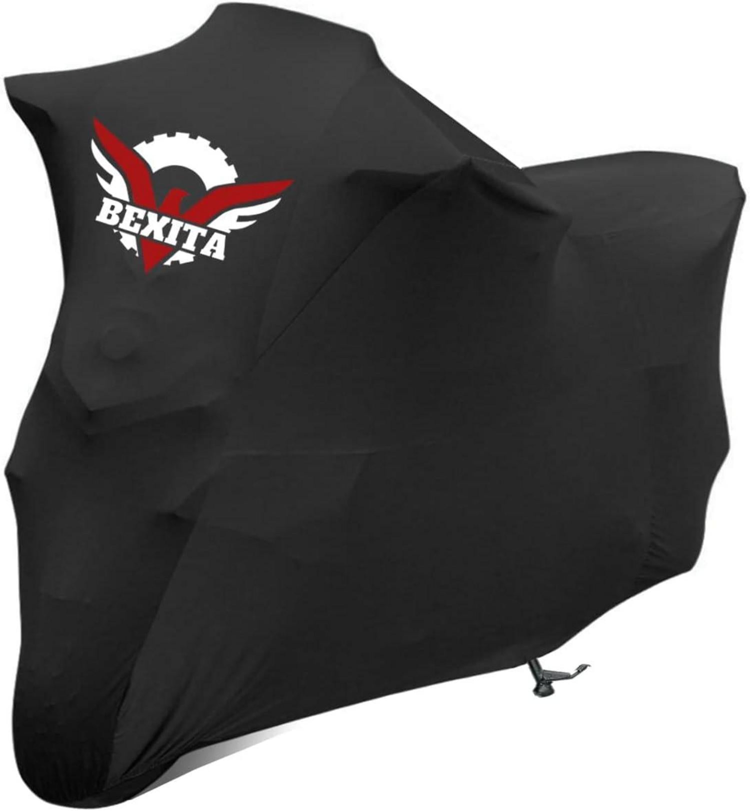 Motorrad Abdeckplane Atmungsaktiver Stretch Stoff Garage XXL Schwarz