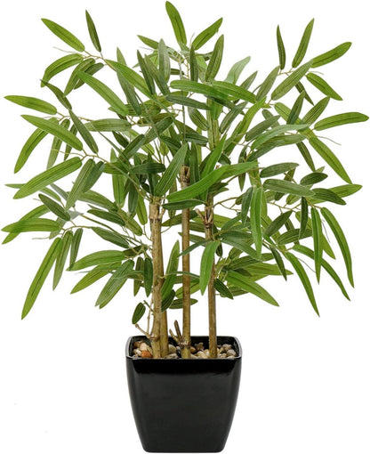 Kunstpflanze Bambus Künstlicher Bonsai im Keramiktopf 43CM